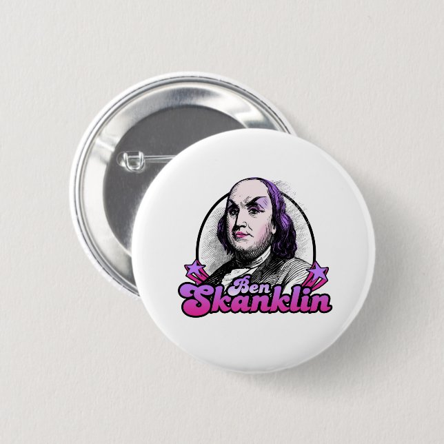 Macaron Rond 5 Cm Benjamin Skanklin (Devant & derrière)