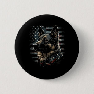 Macaron Rond 5 Cm Berger Allemand Drapeau Usa Patriotique Berger All