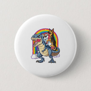 Macaron Rond 5 Cm Berger allemand Unicorn Dinosaur T rex Funny Rainb