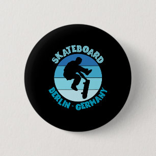 Macaron Rond 5 Cm Berline Allemagne Skateboardeur Urne Skateboard