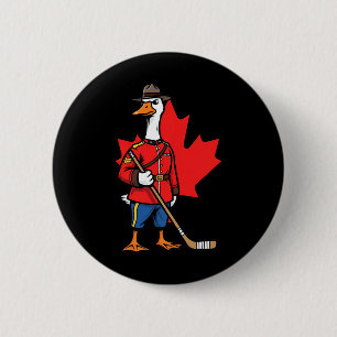 Macaron Rond 5 Cm Bernache du Canada Gendarme à cheval Hockey Feuill