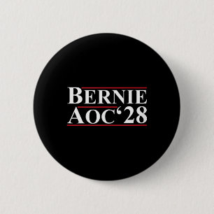 Macaron Rond 5 Cm Bernie Aoc 2028 Bernie Sanders Alexandria Cortez P