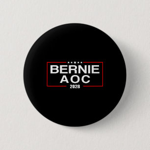 Macaron Rond 5 Cm Bernie Aoc 2028 Bernie Sanders Alexandria Cortez P