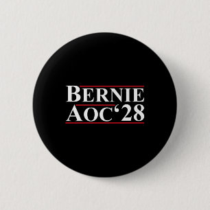 Macaron Rond 5 Cm Bernie Aoc 2028 Bernie Sanders Alexandria Cortez P
