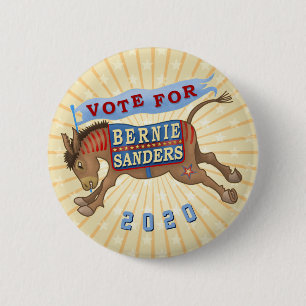 Macaron Rond 5 Cm Bernie Sanders Président 2020 Démocrate Donkey v2
