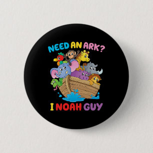 Macaron Rond 5 Cm Besoin d'une Arche I Noah Guy Enfant Chretien Pâqu