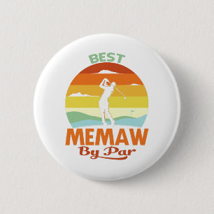 Macaron Rond 5 Cm Best Memaw By Par Fête des pères Golf Shirt Cadeau