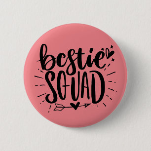 Macaron Rond 5 Cm Bestie Squad BFF Meilleur Ami Lettrer Citation