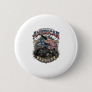 Macaron Rond 5 Cm Bête Diesel Patriotique Monstre de la Liberté Cami