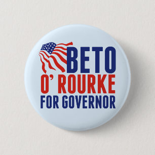 Macaron Rond 5 Cm Beto O'Rourke pour l'élection du gouverneur du Tex