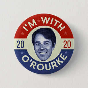 Macaron Rond 5 Cm Beto O'Rourke Président 2020 Démocrate Photo Retro