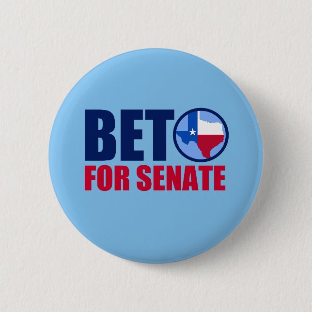 Macaron Rond 5 Cm Beto pour le Sénat du Texas 2018 (Devant)