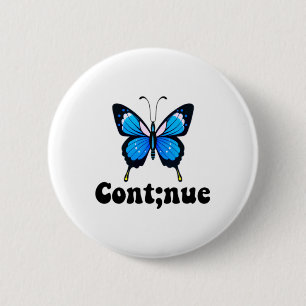Macaron Rond 5 Cm Beurre-papillon - santé mentale Continuer Semicolo