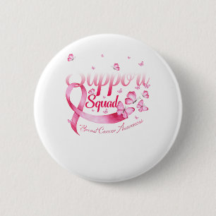 Macaron Rond 5 Cm Beurre rose Guerrier Soutien Squad Cancer du sein