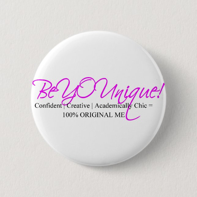 Macaron Rond 5 Cm beyounique-signature-rose et noir (Devant)