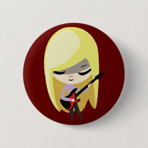 Macaron Rond 5 Cm Biana le bassiste blond