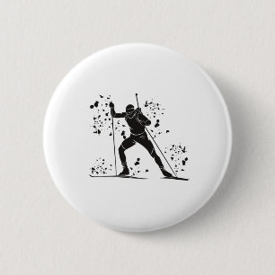 Macaron Rond 5 Cm Biathlète Biathlon de ski nordique 14