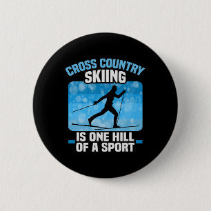 Macaron Rond 5 Cm Biathlon Ski De Fond Est Une Colline D'Un Spo