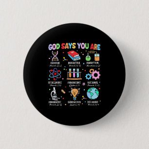 Macaron Rond 5 Cm Bible chrétienne Dieu dit que vous êtes science bi