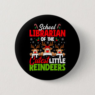 Macaron Rond 5 Cm Bibliothécaire De La Cutest Reindeers Christmas Sc