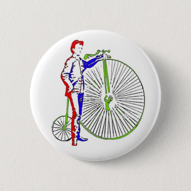 Macaron Rond 5 Cm Bicyclette (Devant)