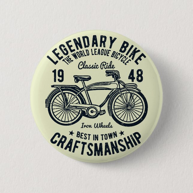 Macaron Rond 5 Cm Bicyclette classique Conception légendaire de vélo (Devant)