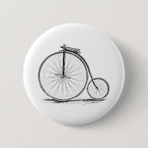 Macaron Rond 5 Cm Bicyclette vintage de Haut-Roue de quart de penny