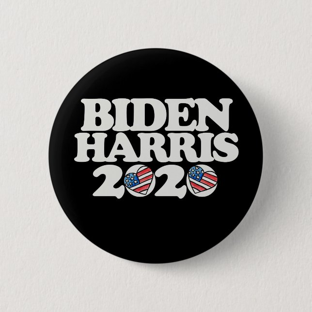 Macaron Rond 5 Cm Biden Harris 2020 (Devant)