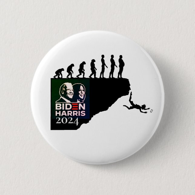 Macaron Rond 5 Cm Biden/Harris 2024 (Devant)