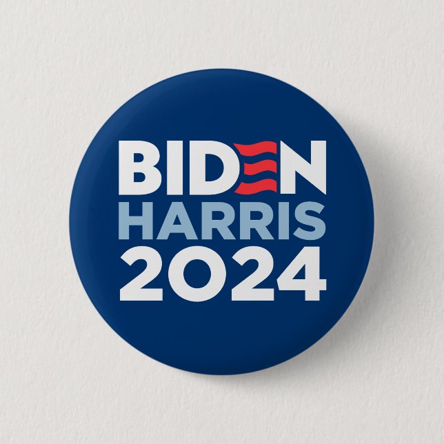 Macaron Rond 5 Cm Biden Harris 2024 (Devant)