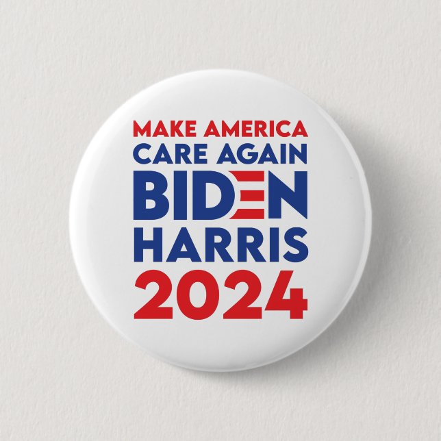 Macaron Rond 5 Cm Biden / Harris - 2024 - Rendre l'Amérique à nouvea (Devant)