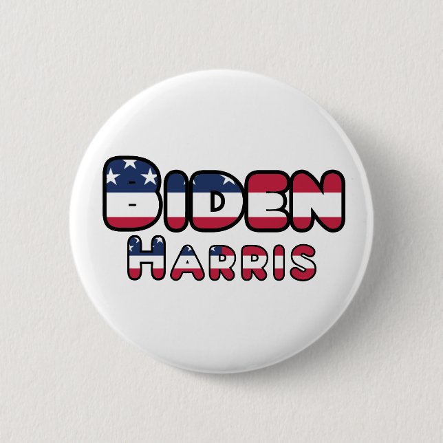 Macaron Rond 5 Cm Biden & Harris soutiennent les élections américain (Devant)
