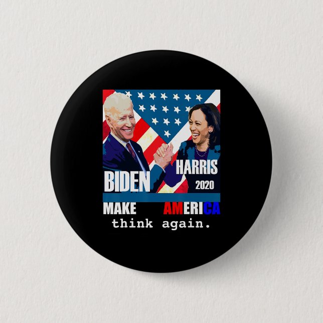 Macaron Rond 5 Cm Biden Kamala Harris (Devant)