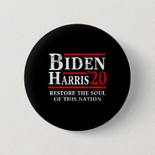 Macaron Rond 5 Cm Biden Kamala Harris 2020 Restaurer L'Âme De Cela