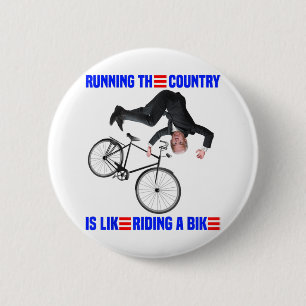 Macaron Rond 5 Cm Biden Vélo Courir le pays est comme débarrasser