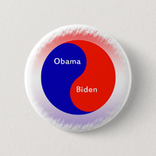 Macaron Rond 5 Cm ~ Biden Yin Yang d'Obama
