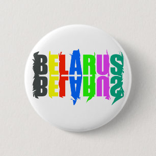 Macaron Rond 5 Cm Biélorussie Colorful Happy Lettres