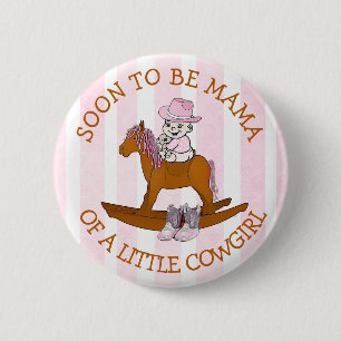 Macaron Rond 5 Cm Bientôt être la maman d'un petit bouton de fille