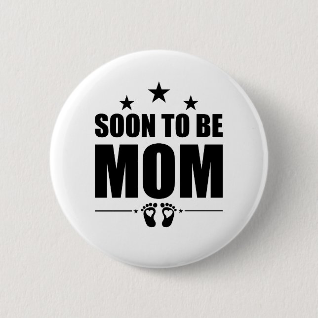 Macaron Rond 5 Cm Bientôt Être Maman Grossesse Faire-part Révéler Ma (Devant)