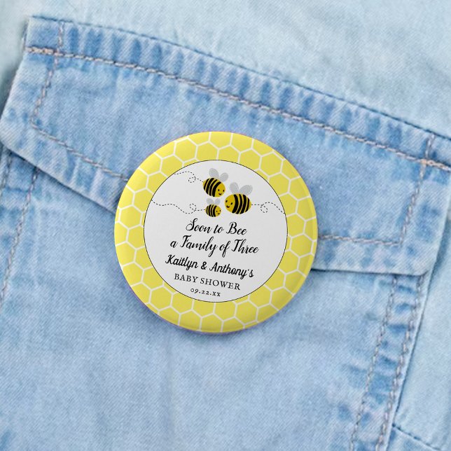 Macaron Rond 5 Cm Bientôt Être Une Famille De Trois | BABY SHOWER (Créateur téléchargé)