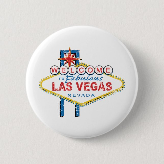 Macaron Rond 5 Cm Bienvenue à Fabulous Las Vegas (Devant)
