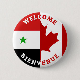 Macaron Rond 5 Cm Bienvenue aux Syriens de Bienvenue