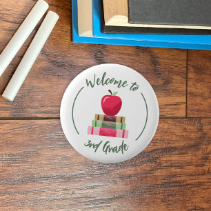 Macaron Rond 5 Cm Bienvenue dans le bouton rond des livres Apple de 
