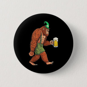 Macaron Rond 5 Cm Bière allemande Bigfoot Sasquatch Lederhose Funny