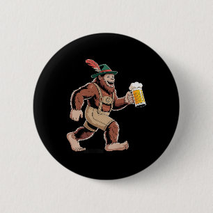 Macaron Rond 5 Cm Bière allemande Sasquatch Funny Premium