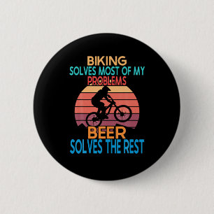Macaron Rond 5 Cm Bière Et Vélo Anniversaire