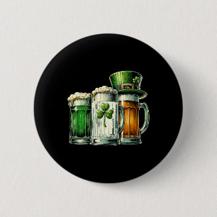 Macaron Rond 5 Cm Bière Irlandaise Drapeau Irlande Fête de la Saint-