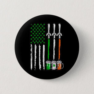 Macaron Rond 5 Cm Bière irlandaise Irlande Drapeau américain Fête de