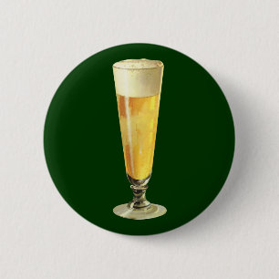 Macaron Rond 5 Cm Bière pression vintage haute et glacée, boisson al