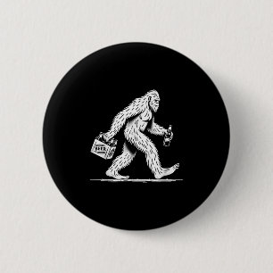 Macaron Rond 5 Cm Bière Retro Bigfoot Boire - Drôle Sasquatch